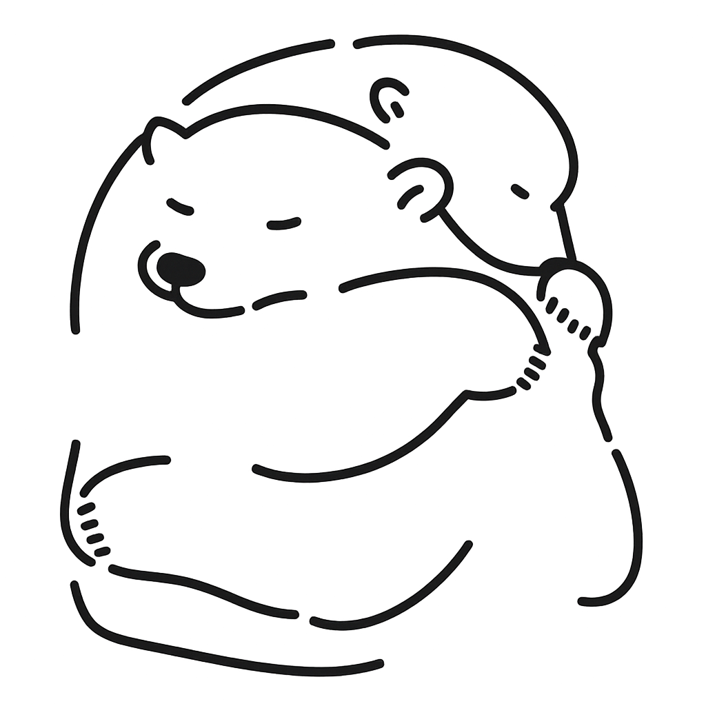 Polar bears embracing